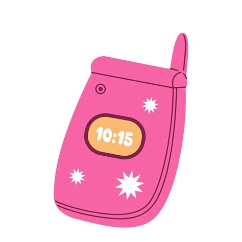 Premium Vector Y2k Element Retro Flip Phone On White Background 90s