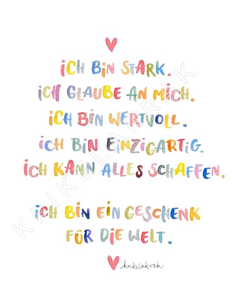 Affirmationen Ich bin ein Geschenk für Welt krikelakrak