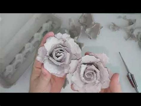 8 Paper Egg Carton Roses Step By Step Tutorial Part 1 Of 3