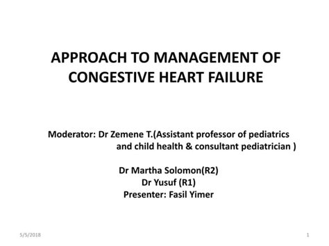 Chronic Management Of Congestive Heart Failure Ppt