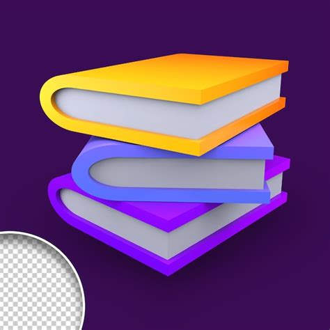 Livros De Ilustração 3d Psd Premium