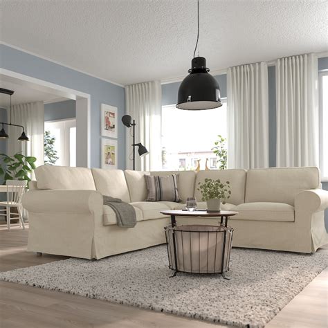 Ektorp Corner Sofa 4 Seat Kilanda Light Beige Ikea Belgium