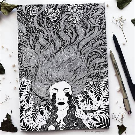 Artist Merges Nature and Fantasy in Mesmerizing Ink Drawings