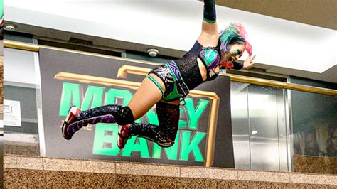 Asuka dives into the WWE Headquarters lobby: WWE Money in the Bank 2020 ...