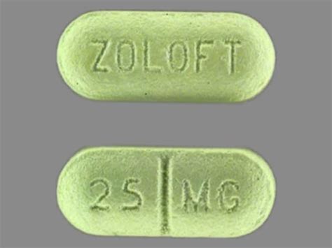 Pill Finder: ZOLOFT 25 MG Green Elliptical / Oval - Medicine.com