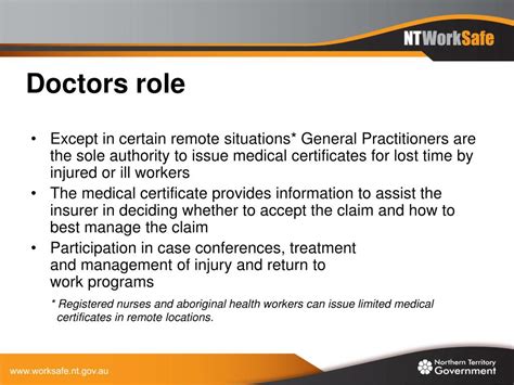 Ppt Nt Worksafe And The Role Of General Practitioners Powerpoint