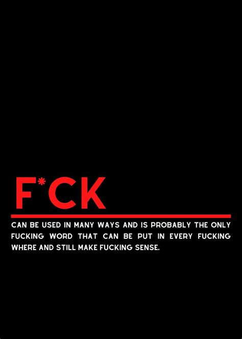 Fuck Definition Poster Picture Metal Print Paint By Nae Displate