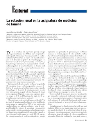 La Rotacion Rural En La Asignatura De Medicina De Familia Revista FMC