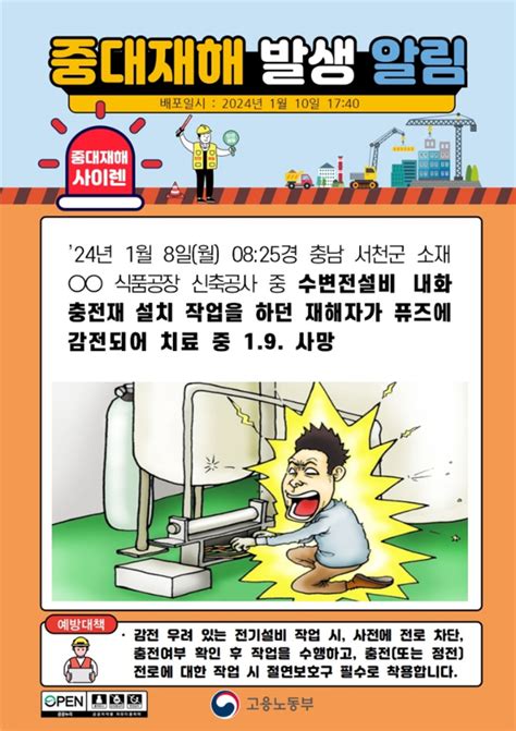 수변전설비 충전재 설치중 발생한 감전 사고사례