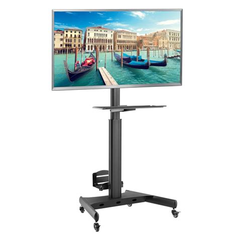 Trolley Da Pavimento Con Mensola E Porta Pc Per Tv Lcd Led Plasma