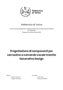 Progettazione Di Componenti Per Carrozzina A Comando Vocale Tramite