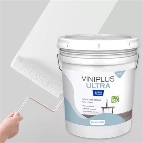 Pintura Blanca Mate Viniplus Ultra Sherwin Williams Cubeta Envío gratis