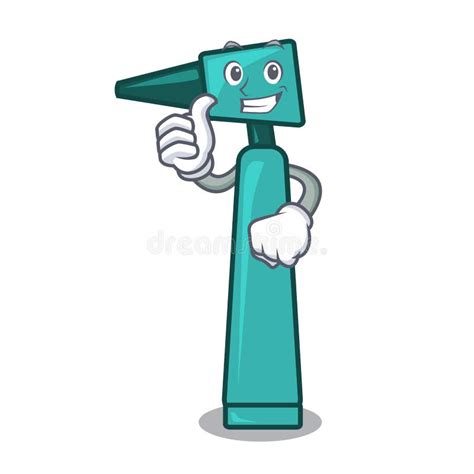 Estilo Dos Desenhos Animados Da Mascote Do Otoscope Do Dedo Ilustração