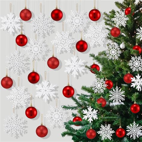 Amazon.com: Syhood 40 Pcs Christmas Tree Ornaments 24 Pcs 2.36 ...