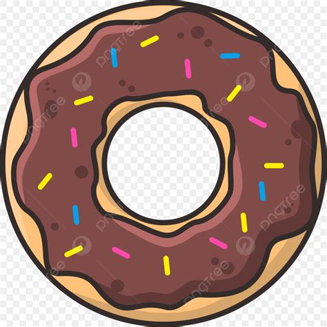 Donut De Chocolate Con Chispas De Colores Y Mermelada Png Dibujos