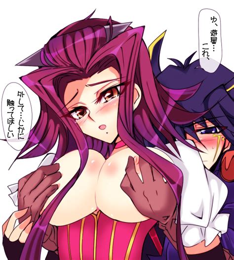 Izayoi Aki And Fudo Yusei Yu Gi Oh And 1 More Drawn By Hamimimi