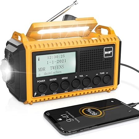 Radio Numérique Dab Dab FM Radio Solaire Portable avec Manivelle