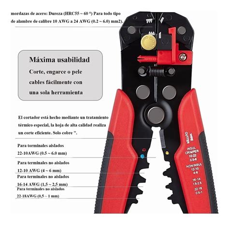 Pinzas Pelacable Automaticas Multifunción Cables Alicates 8 Meses sin