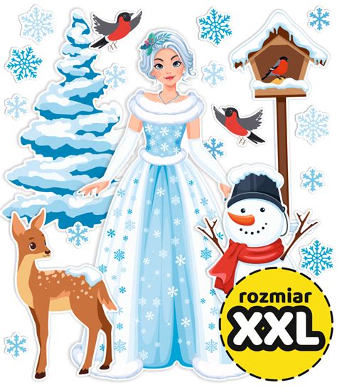 Dekoracja Zimowa Pani Zima Rozmiar Xxl Szkolnenaklejki Pl