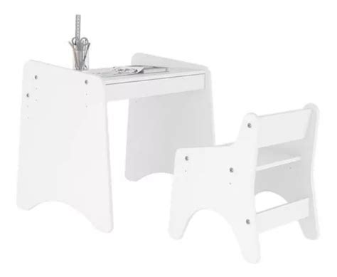 Juego De Mesa Y Silla Para Ni Os Movelbras Perbambini Color Blanco