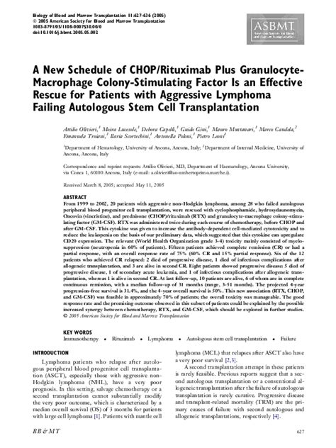 Pdf A New Schedule Of Choprituximab Plus Granulocyte Macrophage