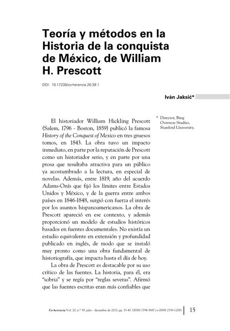 Pdf Teor A Y M Todos En La Historia De La Conquista De M Xico De