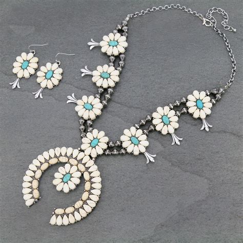 Statement Squash Blossom Necklace Set Bluetortoisewholesale