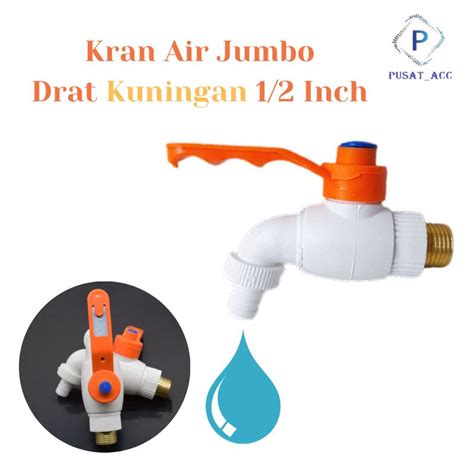 Jual Jumbo Kran Air Ukuran Jumbo Plastik Pvc Kran Taman Drat Kuningan