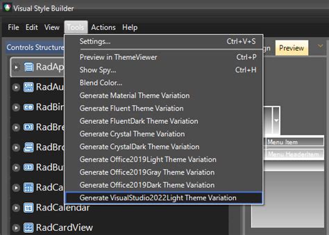 VisualStudio2022 Theme Blending UI For WinForms Tools Telerik UI