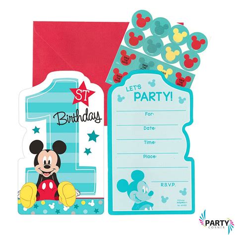 Mickey Mouse Clubhouse First Birthday Invitations