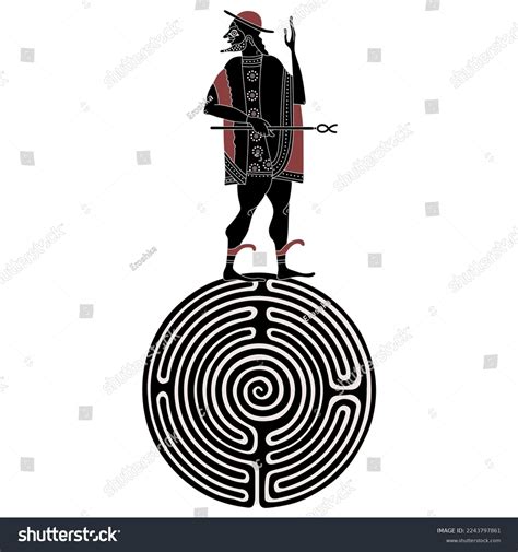 Ancient Greek God Hermes Mercury Standing Stock Vector Royalty Free