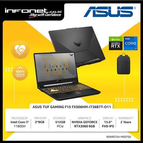 Jual Asus Tuf Gaming F15 Fx506hm I736b7t O11 I7 11800h 16gb 512gb Pcie