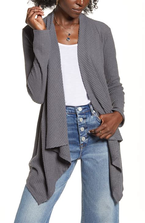 Socialite Waffle Knit Waterfall Cardigan Nordstrom Fashion