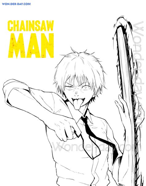 Chainsaw Man Coloring Pages Free Coloring Pages