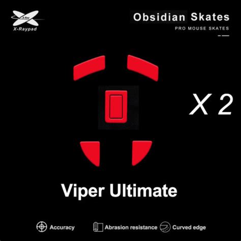 Xraypad Obsidian Control Mouse Skates For Razer Viper Ultimate Sets