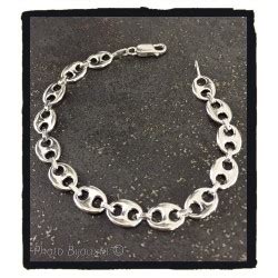 Bracelet Grain De Café Argent Massif RHODIÉ Bijoux MIXTE 21CM