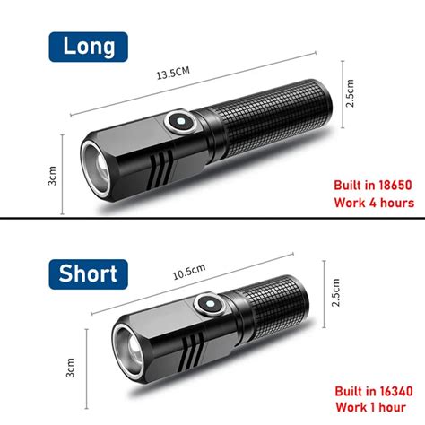 Mini Powerful Rechargeable Zoomable Flashlight