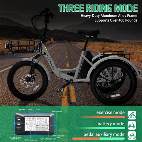 Mooncool 20 Fat Tire Electric Tricycle For Adults Foldable Electric