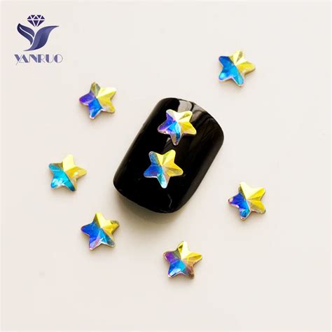 Yanruo Nohf Ab Mm Star Non Hotfix Crystals Glitter Gems Flat