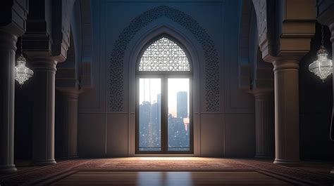 Premium Ai Image D Rendering Of An Islamic Mosque With A Window