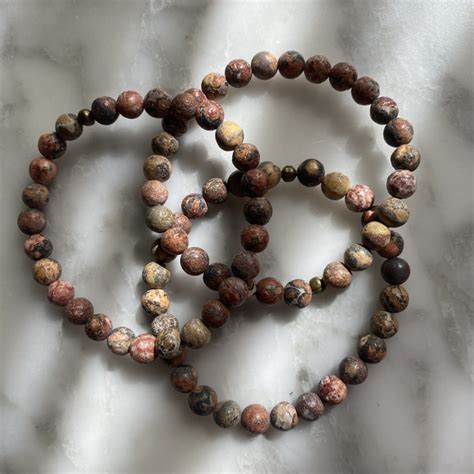 Leopardskin Jasper Bracelet Emotional Wholeness Minera Emporium