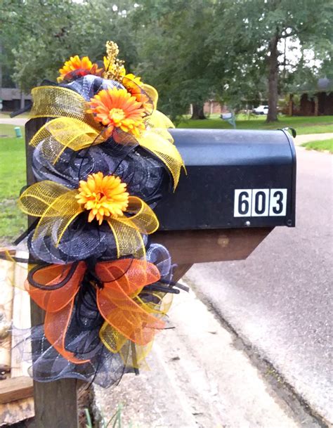 Fall Mailbox Swag Mailbox Swag Mesh Swag Mailbox Decor Etsy Mailbox