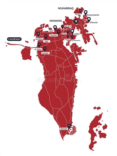 Plattegrond Hoofdstadkaart Van Bahrein Politieke Kaart Van Bahrein