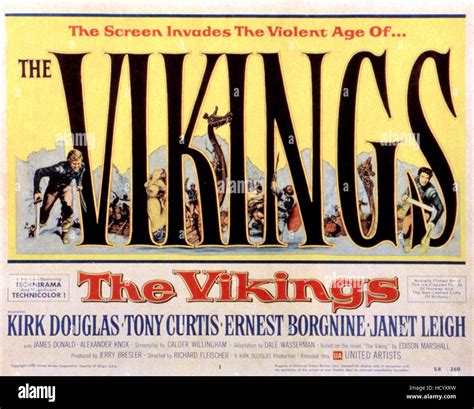 THE VIKINGS, poster art, 1958 Stock Photo - Alamy