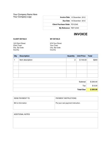 Download Invoice Template Word 2007 | invoice example