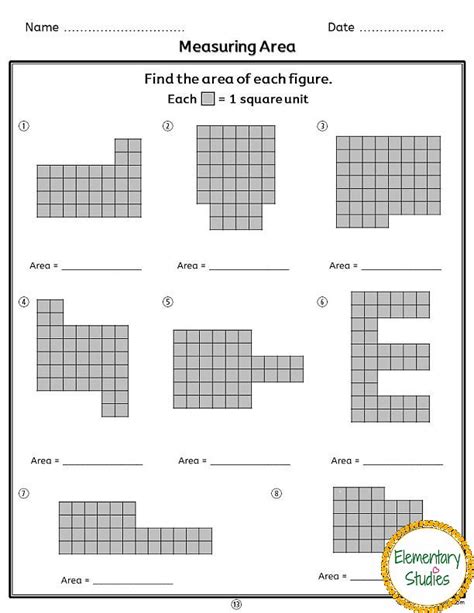 Nd Grade Area In Square Units Worksheets