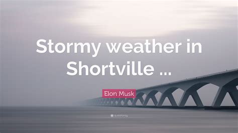 Elon Musk Quote: “Stormy weather in Shortville ...”