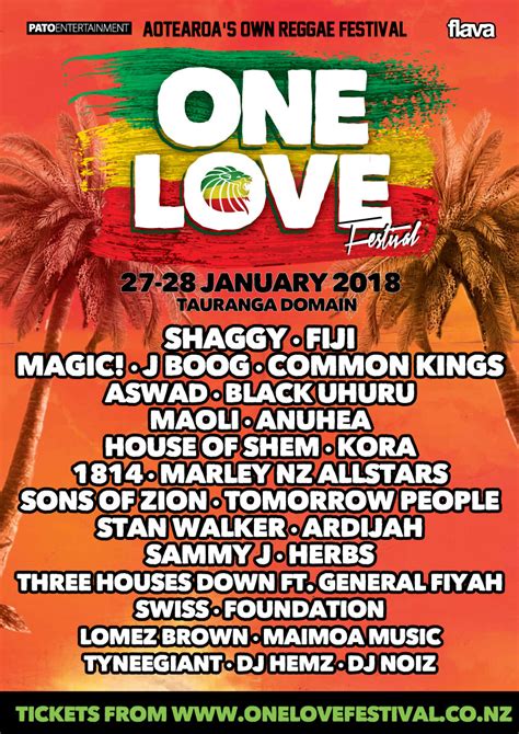 Tickets for ONE LOVE FESTIVAL 2018 in Tauranga from Ticketspace