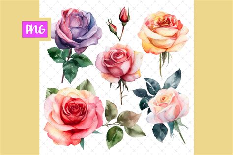 Watercolor Roses Clipart Graphic by Creative Kim Designs · Creative Fabrica