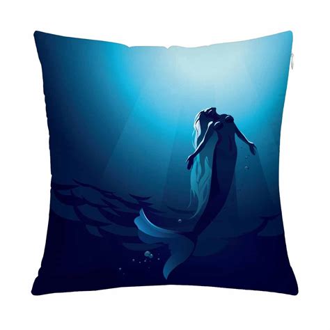 Yusdecor Beautiful Mermaid Pillow Covers Pillowcase Throw Pillows 18x18 Inch Walmart Canada